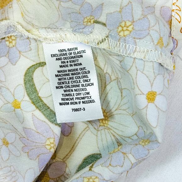 A.N.A Yellow Floral Smocked Midi Dress - Size Medium - Picture 10 of 10